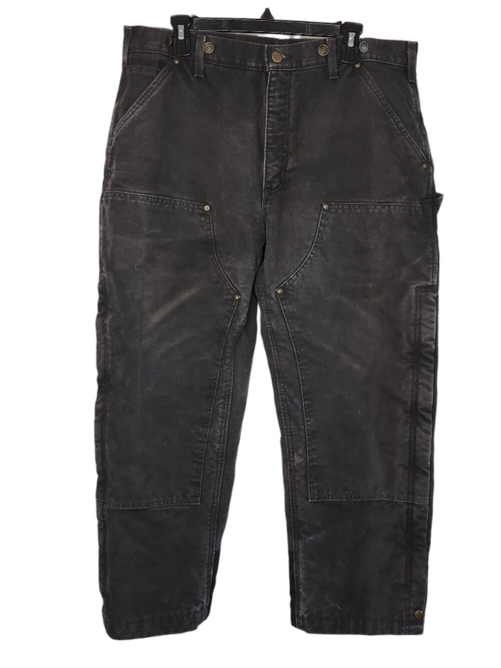 Vintage Carhartt B194 BLK Quilt-Lined Double Knee Sandstone Work Pants 38x28